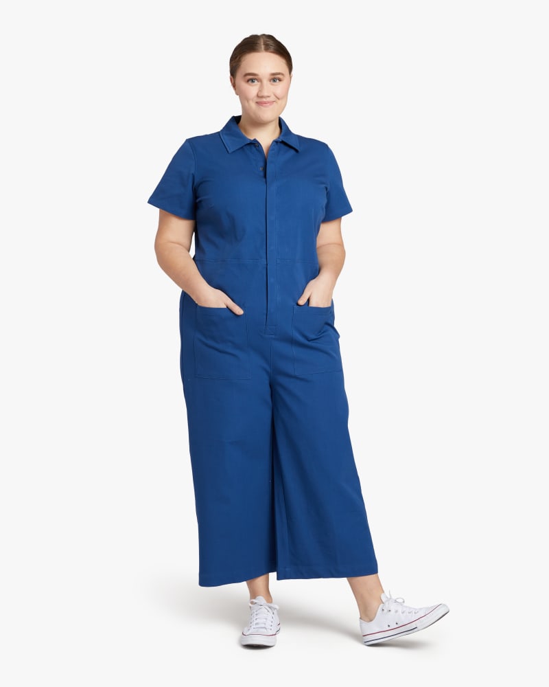 Plus size model wearing Kate Stretch Cotton Twill Jumpsuit by Universal Standard | Dia&Co | dia_product_style_image_id:184490